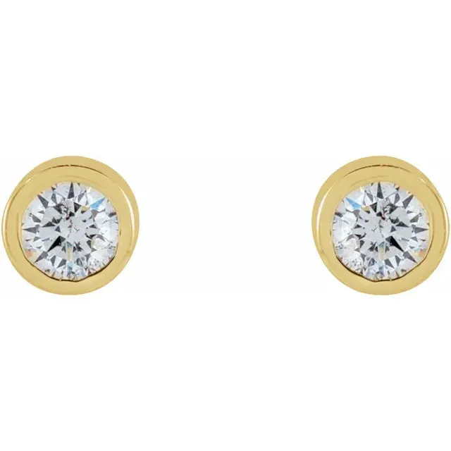 Micro Natural Diamond BezelSet Earrings Single or Pair 14K Yellow White or Rose Gold 125 MM to 25 MM 302 Fine Jewelry Earrings