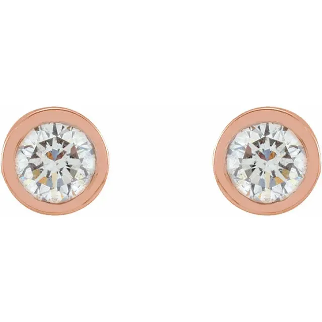 Micro Natural Diamond BezelSet Earrings Single or Pair 14K Yellow White or Rose Gold 125 MM to 25 MM 302 Fine Jewelry Earrings