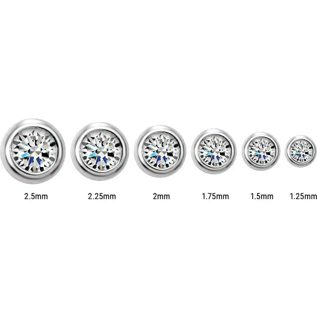 Micro Natural Diamond BezelSet Earrings Single or Pair 14K Yellow White or Rose Gold 125 MM to 25 MM 302 Fine Jewelry Earrings