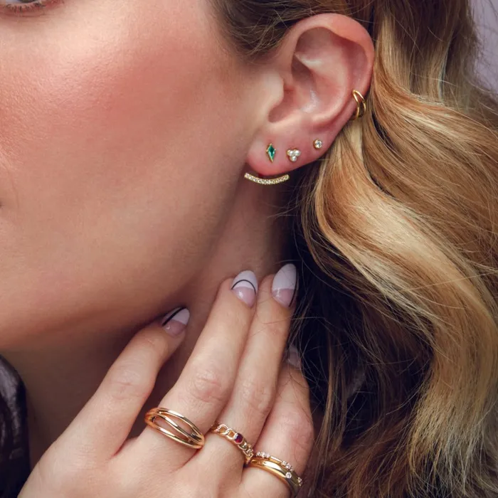 Micro Natural Diamond BezelSet Earrings Single or Pair 14K Yellow White or Rose Gold 125 MM to 25 MM 302 Fine Jewelry Earrings