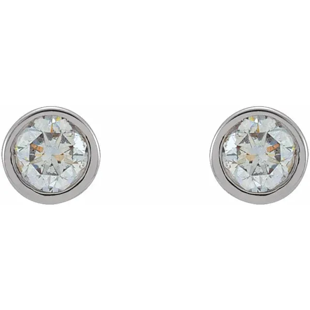Micro Natural Diamond BezelSet Earrings Single or Pair 14K Yellow White or Rose Gold 125 MM to 25 MM 302 Fine Jewelry Earrings