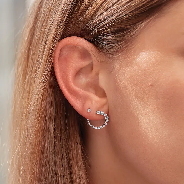 Micro Natural Diamond BezelSet Earrings Single or Pair 14K Yellow White or Rose Gold 125 MM to 25 MM 302 Fine Jewelry Earrings