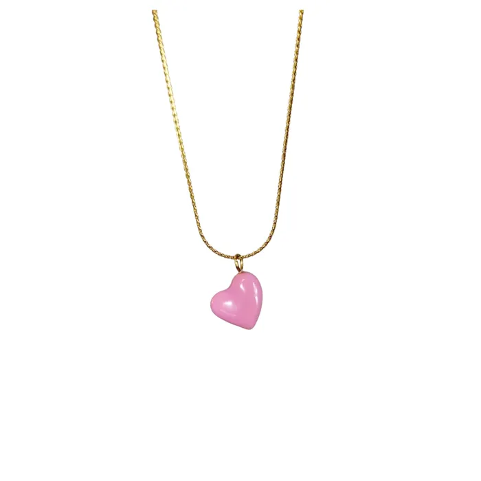 MINIMALIST HEART Necklace in Pink Love Ko Jewelry Necklaces
