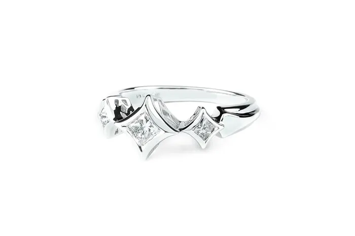 Modern Diamond Engagement Ring 035ctw 14k Crown Jewels Coin Rings