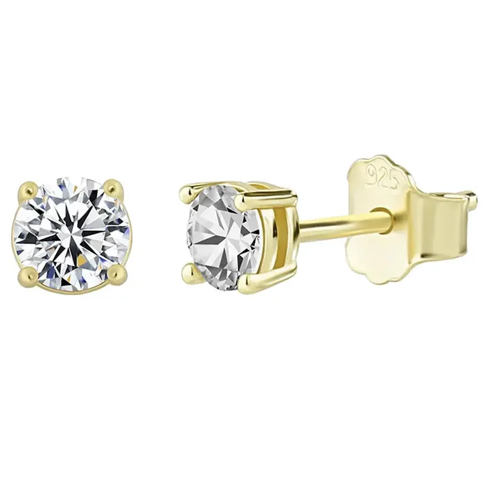 Moissanite Diamond Stud Earrings in Yellow Gold The Icetruck Earrings