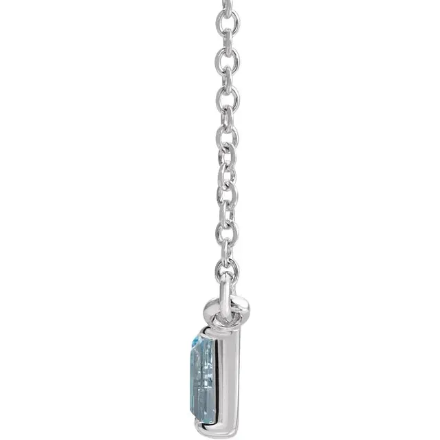 Mosaic Natural Blue Topaz or Pink Sapphire Tourmaline Garnet Diamond Bar 18 Necklace 14K White Yellow Rose Gold Storyteller by Vintage Magnality Necklaces