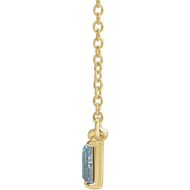 Mosaic Natural Blue Topaz or Pink Sapphire Tourmaline Garnet Diamond Bar 18 Necklace 14K White Yellow Rose Gold Storyteller by Vintage Magnality Necklaces