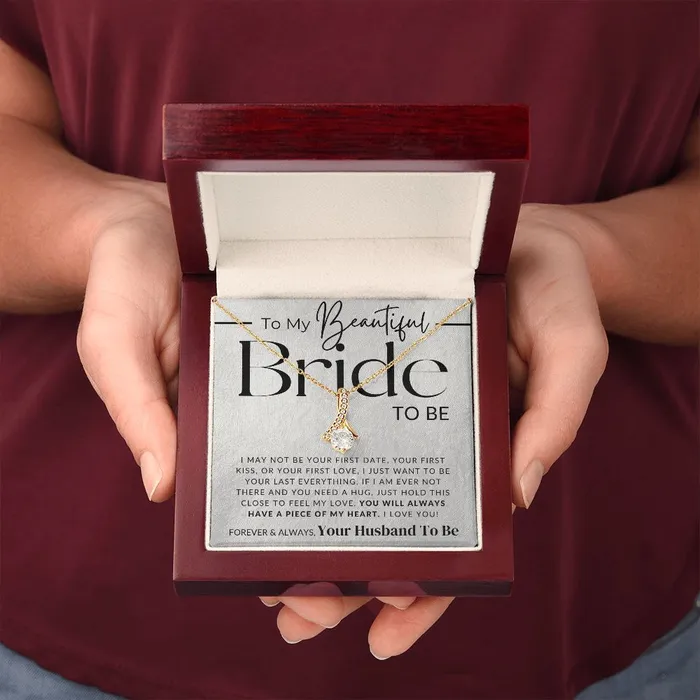 My Bride To Be Piece of My Heart Fiance Gift For Her Romantic Christmas Thoughtful Birthday Present or Valentines Day Jewelry For Future Wife From Groom ShineOn Fulfillment Necklaces
