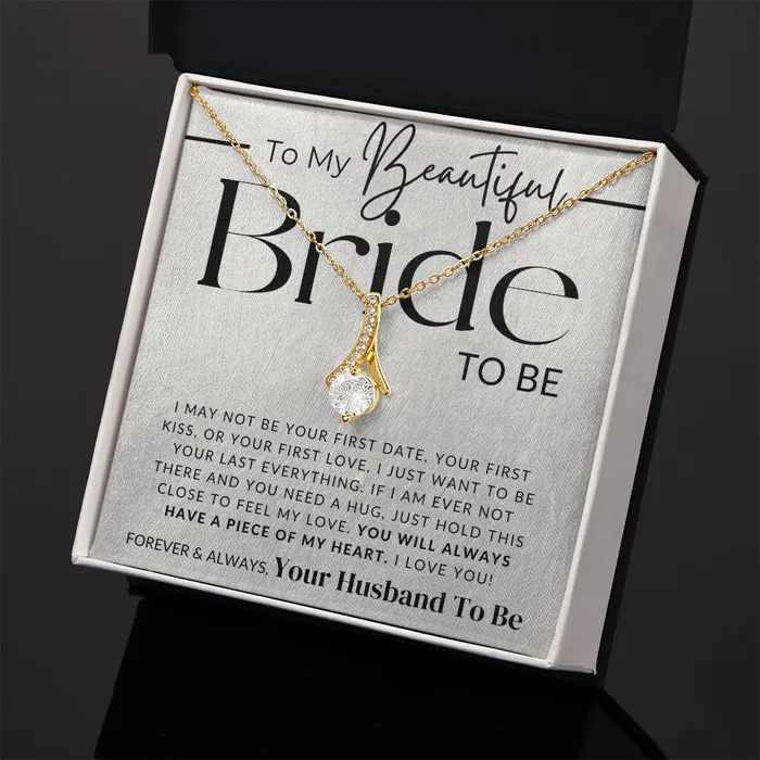 My Bride To Be Piece of My Heart Fiance Gift For Her Romantic Christmas Thoughtful Birthday Present or Valentines Day Jewelry For Future Wife From Groom ShineOn Fulfillment Necklaces