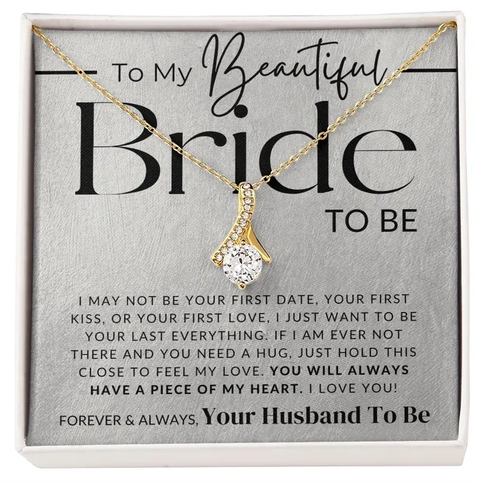 My Bride To Be Piece of My Heart Fiance Gift For Her Romantic Christmas Thoughtful Birthday Present or Valentines Day Jewelry For Future Wife From Groom ShineOn Fulfillment Necklaces