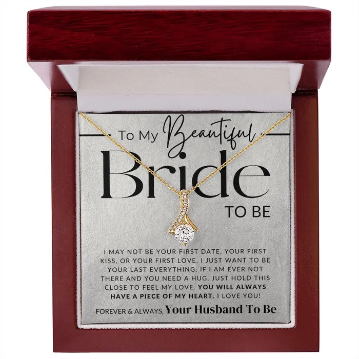 My Bride To Be Piece of My Heart Fiance Gift For Her Romantic Christmas Thoughtful Birthday Present or Valentines Day Jewelry For Future Wife From Groom ShineOn Fulfillment Necklaces