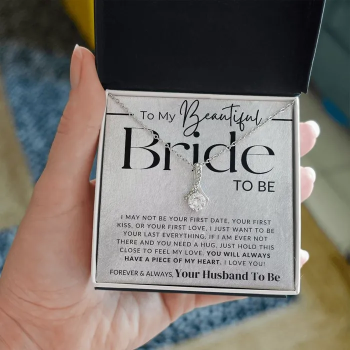 My Bride To Be Piece of My Heart Fiance Gift For Her Romantic Christmas Thoughtful Birthday Present or Valentines Day Jewelry For Future Wife From Groom ShineOn Fulfillment Necklaces