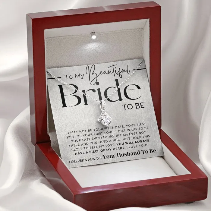 My Bride To Be Piece of My Heart Fiance Gift For Her Romantic Christmas Thoughtful Birthday Present or Valentines Day Jewelry For Future Wife From Groom ShineOn Fulfillment Necklaces