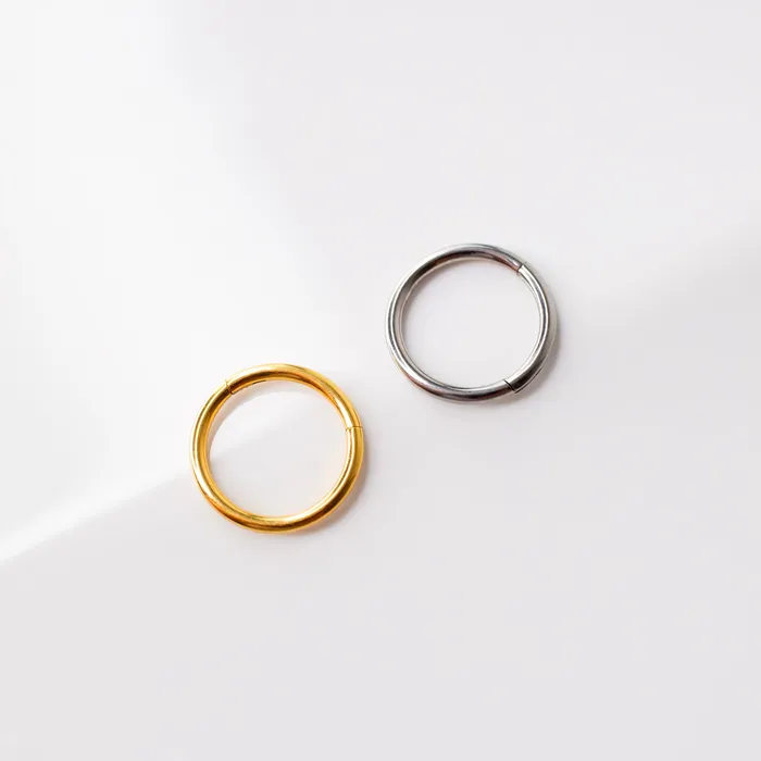 Mya Smooth Hinged Segment Ring Titanium Clicker Hoop for Noses Ears Cartilage Grayling Rings