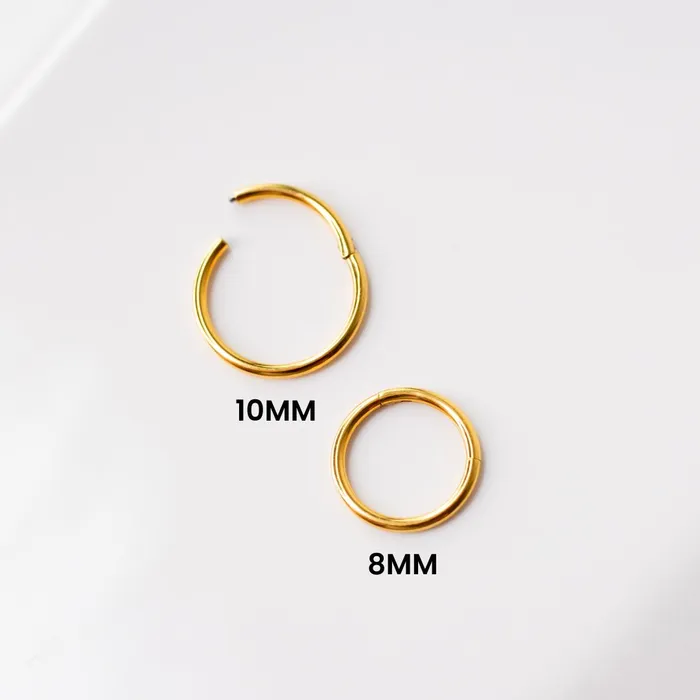 Mya Smooth Hinged Segment Ring Titanium Clicker Hoop for Noses Ears Cartilage Grayling Rings