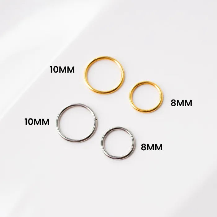 Mya Smooth Hinged Segment Ring Titanium Clicker Hoop for Noses Ears Cartilage Grayling Rings