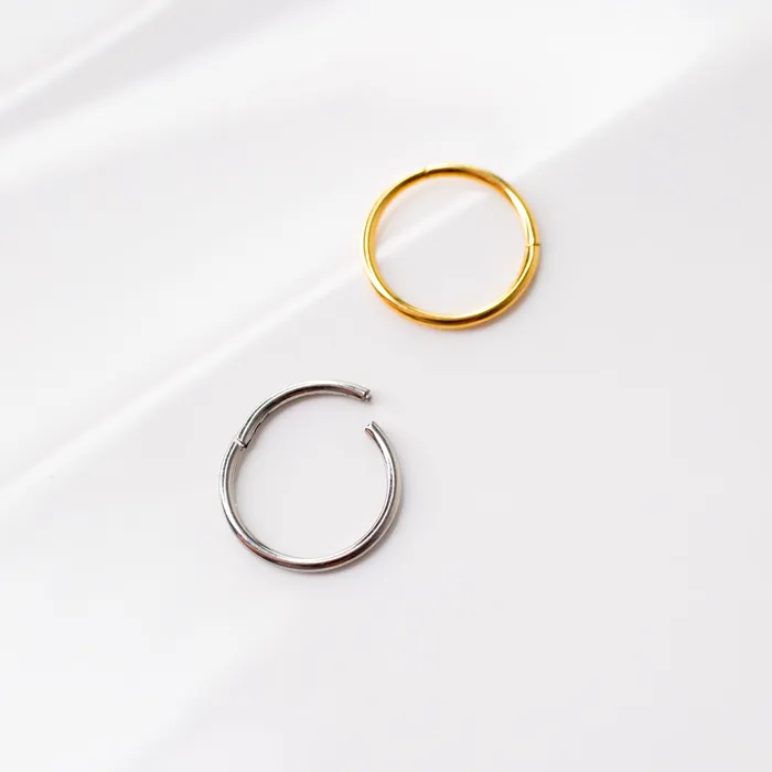 Mya Smooth Hinged Segment Ring Titanium Clicker Hoop for Noses Ears Cartilage Grayling Rings