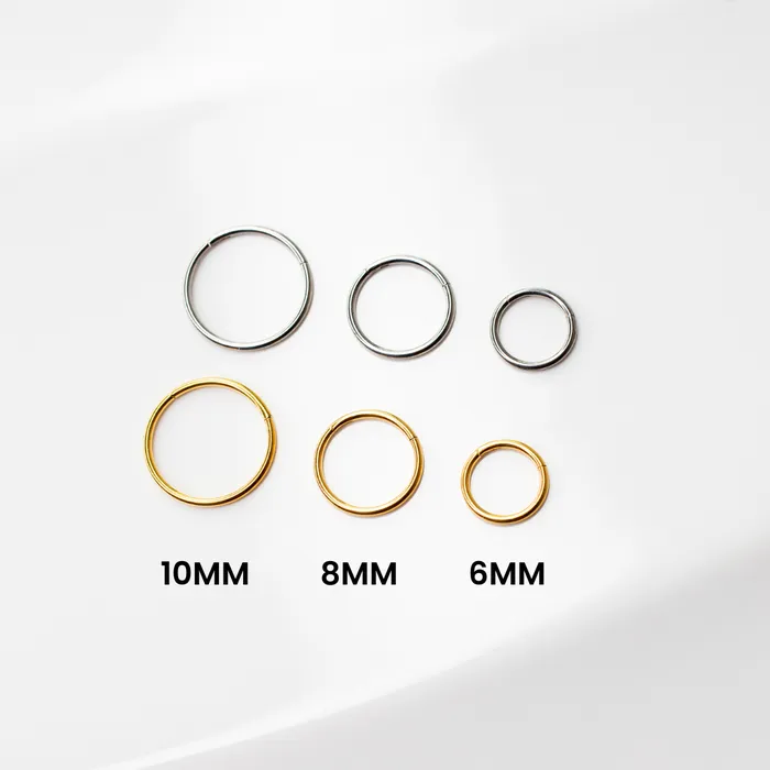 Mya Smooth Hinged Segment Ring Titanium Clicker Hoop for Noses Ears Cartilage Grayling Rings