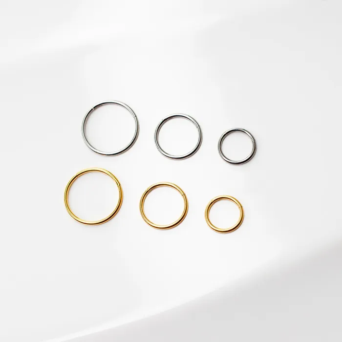 Mya Smooth Hinged Segment Ring Titanium Clicker Hoop for Noses Ears Cartilage Grayling Rings