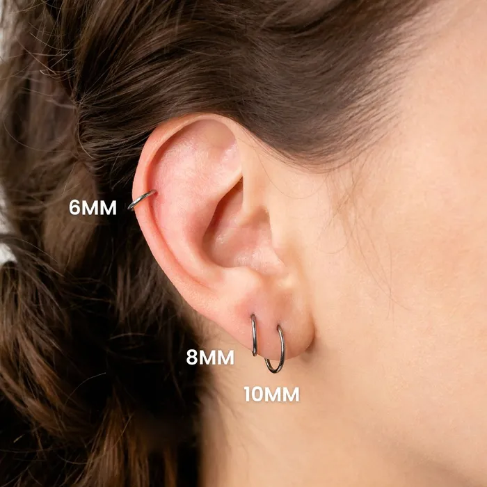Mya Smooth Hinged Segment Ring Titanium Clicker Hoop for Noses Ears Cartilage Grayling Rings