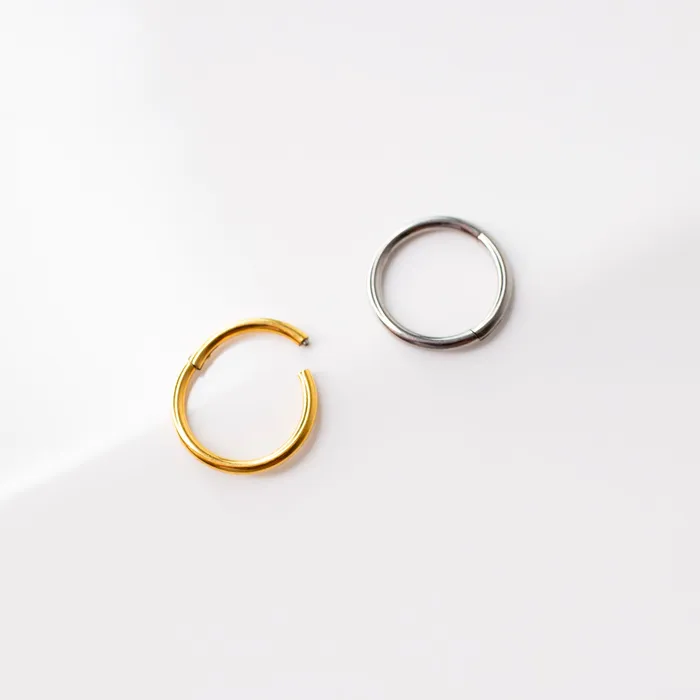 Mya Smooth Hinged Segment Ring Titanium Clicker Hoop for Noses Ears Cartilage Grayling Rings