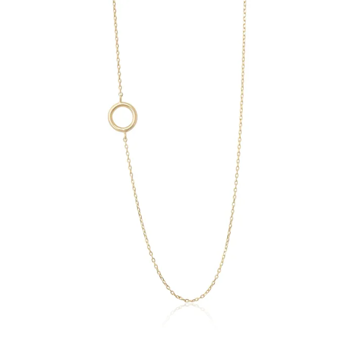 N7006 Open Circle Charm Necklace Teeda Necklaces