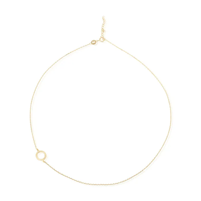 N7006 Open Circle Charm Necklace Teeda Necklaces
