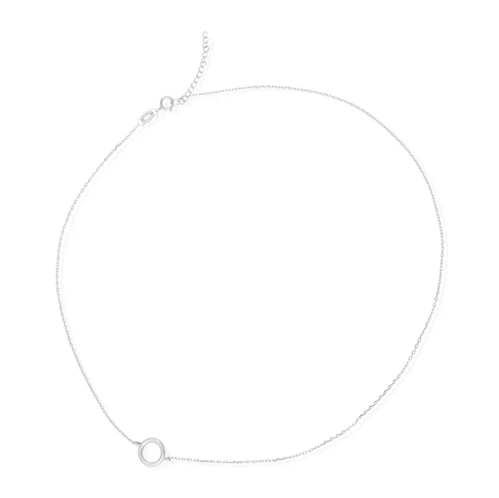 N7006 Open Circle Charm Necklace Teeda Necklaces