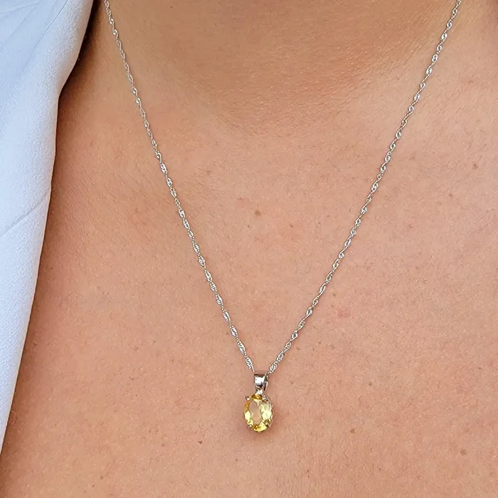 Natural Citrine Heart Encrypt Necklace Uniquelan Jewelry Necklaces