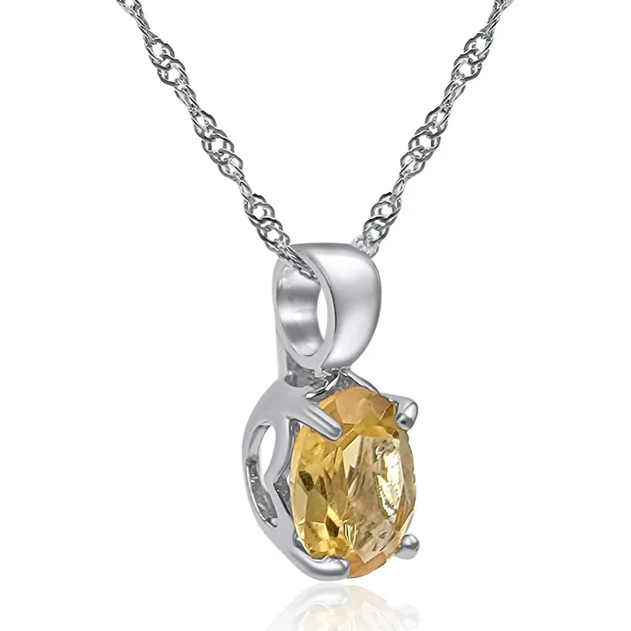 Natural Citrine Heart Encrypt Necklace Uniquelan Jewelry Necklaces