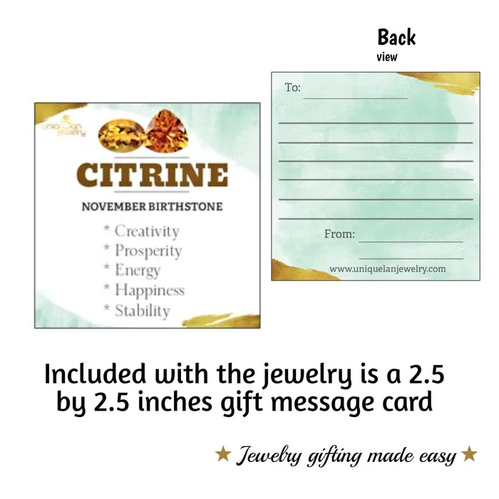 Natural Citrine Heart Encrypt Necklace Uniquelan Jewelry Necklaces