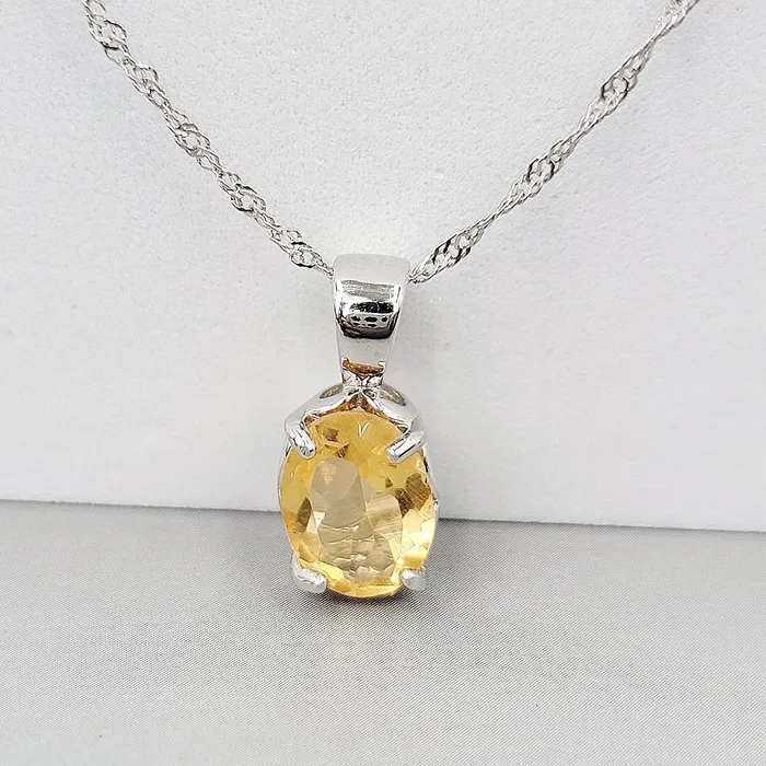 Natural Citrine Heart Encrypt Necklace Uniquelan Jewelry Necklaces