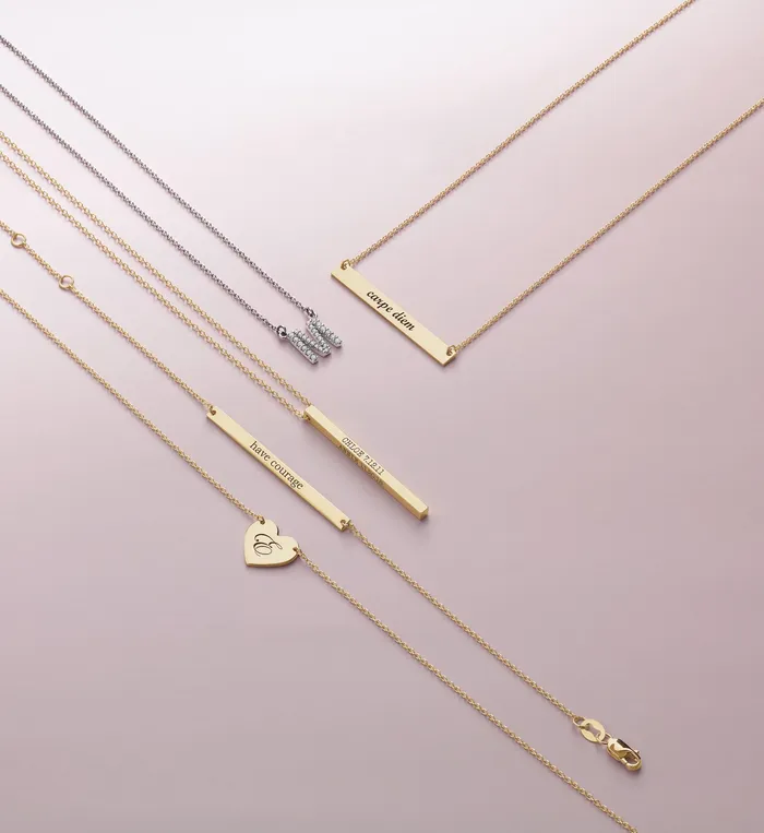 Natural Diamond Initial AZ 16 Necklace Solid 14K Yellow Gold Storyteller by Vintage Magnality Necklaces
