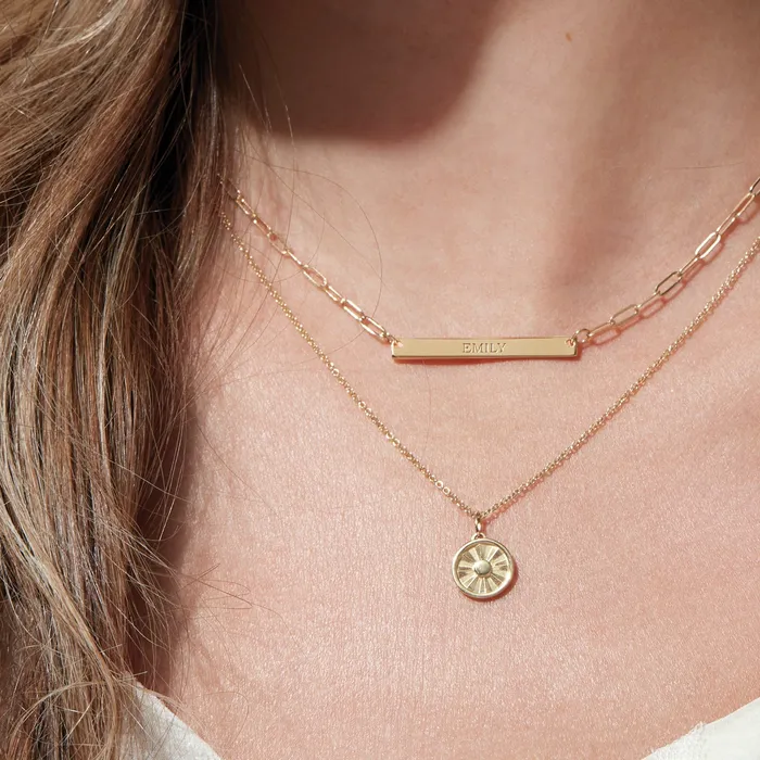 Necklaces 302 Fine Jewelry Sun Disc Starburst Pendant or Adjustable Necklace Solid 14K Yellow White Rose Gold or Sterling Silver