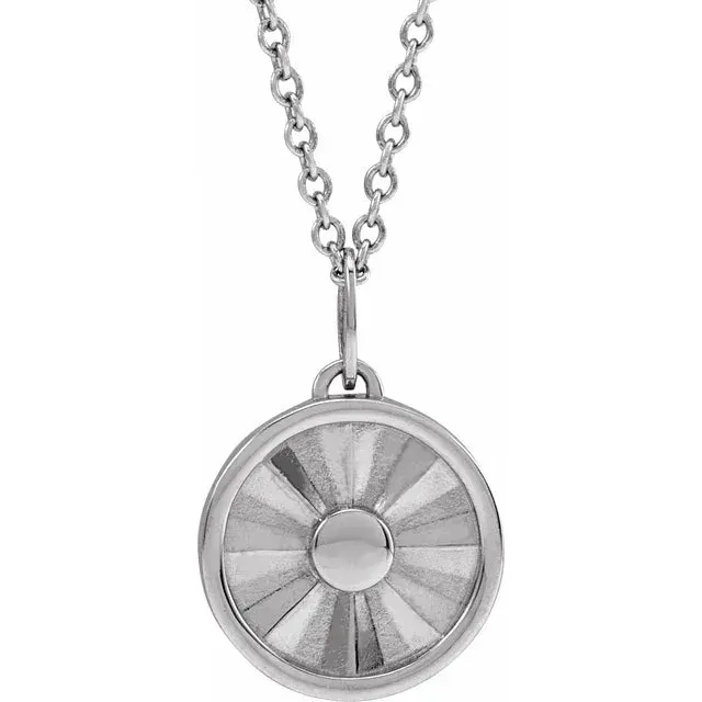 Necklaces 302 Fine Jewelry Sun Disc Starburst Pendant or Adjustable Necklace Solid 14K Yellow White Rose Gold or Sterling Silver