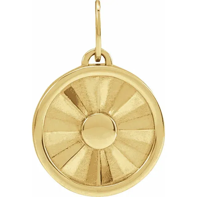 Necklaces 302 Fine Jewelry Sun Disc Starburst Pendant or Adjustable Necklace Solid 14K Yellow White Rose Gold or Sterling Silver