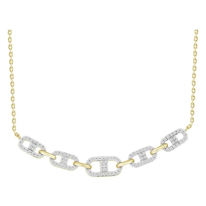 Necklaces AV LADIES NECKLACE 025CT ROUND DIAMOND 10K YELLOW GOLD
