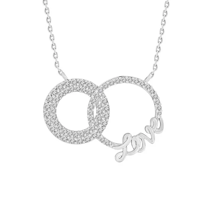 Necklaces AV LADIES NECKLACE 050CT ROUND DIAMOND 10K WHITE GOLD