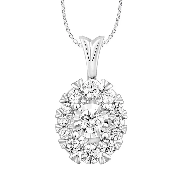 Necklaces AV LADIES PENDANT WITH CHAIN 100CT ROUND DIAMOND 14K WHITE GOLD Necklaces AV LADIES PENDANT WITH CHAIN 100CT ROUND DIAMOND 14K WHITE GOLD