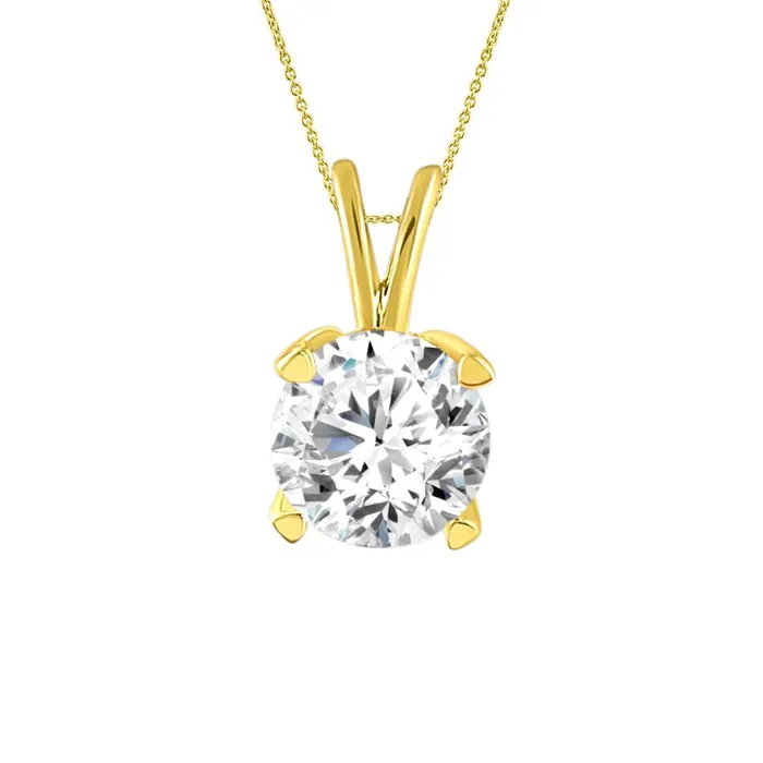 Necklaces AV LADIES SOLITAIRE PENDANT 075CT ROUND DIAMOND 14K YELLOW GOLD Necklaces AV LADIES SOLITAIRE PENDANT 075CT ROUND DIAMOND 14K YELLOW GOLD