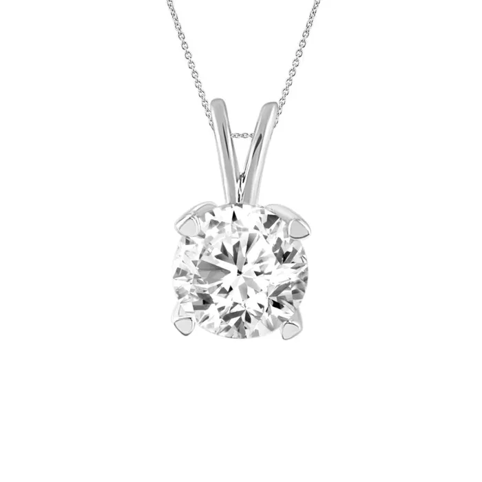 Necklaces AV SOLITAIRE LADIES PENDANT 033CT ROUND DIAMOND 14K WHITE GOLD Necklaces AV SOLITAIRE LADIES PENDANT 033CT ROUND DIAMOND 14K WHITE GOLD