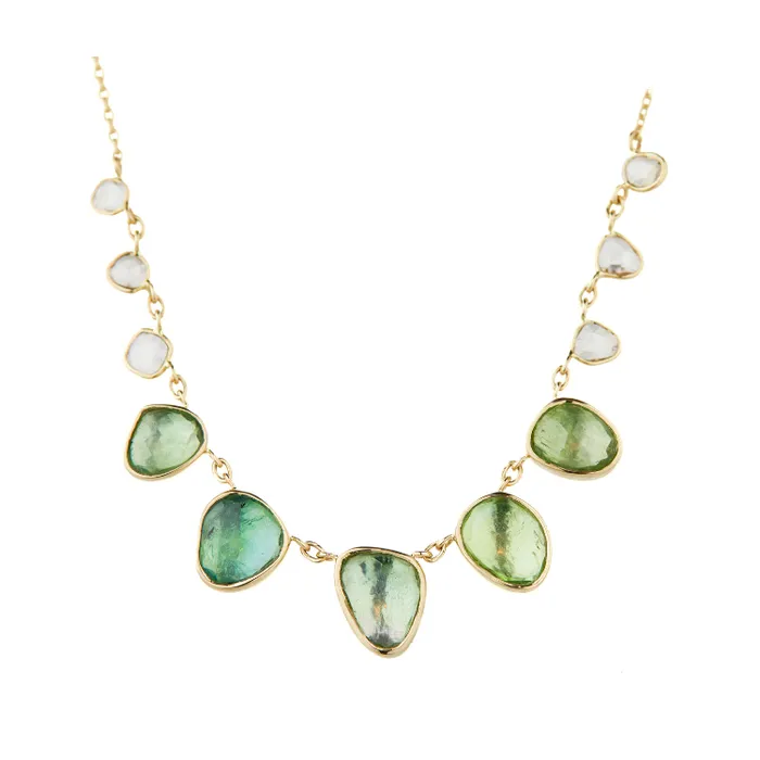 Necklaces Celine Daoust Multi Tourmaline with champagne diamond necklace