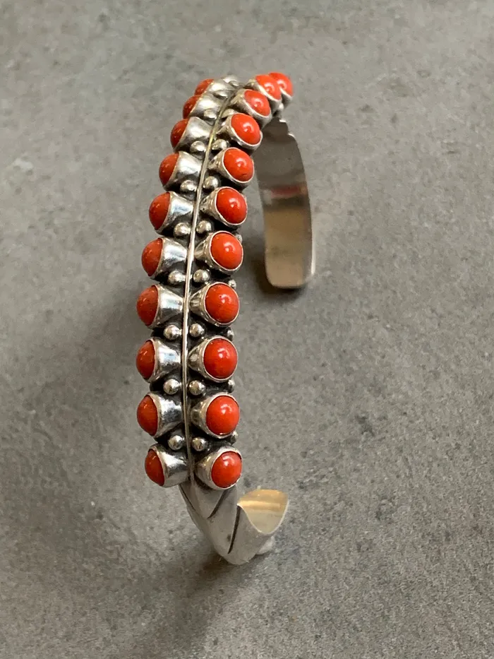 Necklaces Crown Jewels Coin Phillip Guerro Sterling Natural Mediterranean Coral Cuff