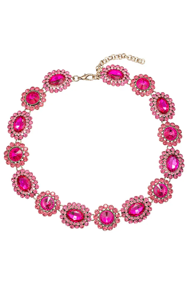 Necklaces Eye Candy LA Raven Hot Pink Statement Collar Necklace