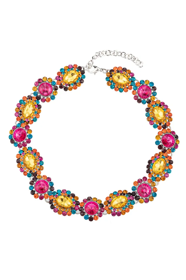 Necklaces Eye Candy LA Raven Hot Pink Statement Collar Necklace