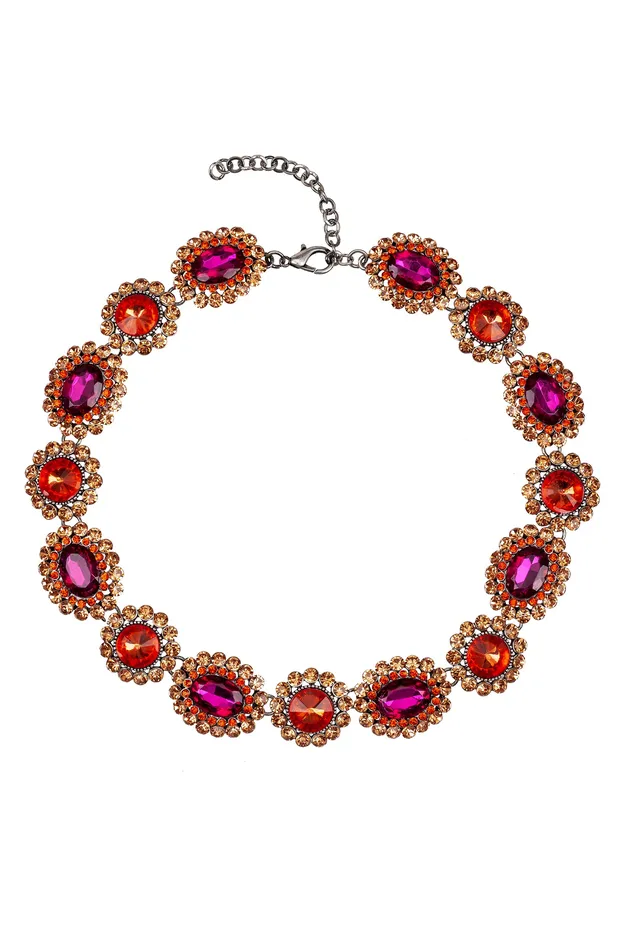 Necklaces Eye Candy LA Raven Hot Pink Statement Collar Necklace
