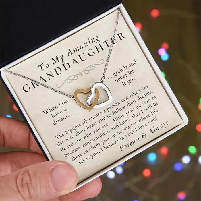 Necklaces Follow Your Dreams Granddaughter Necklace Gift from Grandma Grandpa Christmas Birthday Graduation Valentines Gifts ShineOn Fulfillment