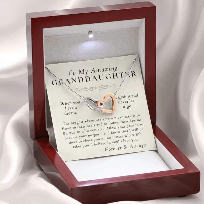 Necklaces Follow Your Dreams Granddaughter Necklace Gift from Grandma Grandpa Christmas Birthday Graduation Valentines Gifts ShineOn Fulfillment