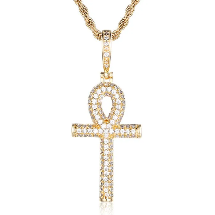 Necklaces Glitters Ankh Cross Pendant Gold