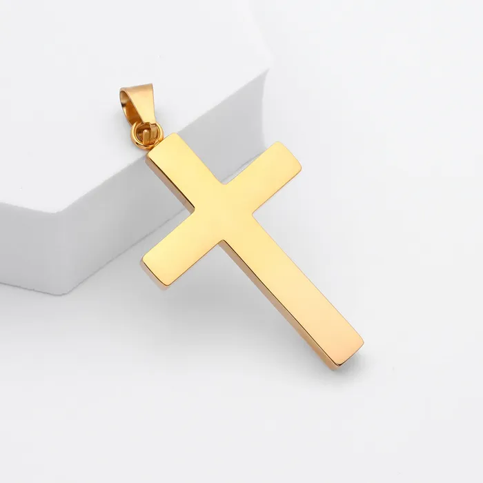 Necklaces Glitters Cross Pendant with CZ Inlaid in the Middle Gold